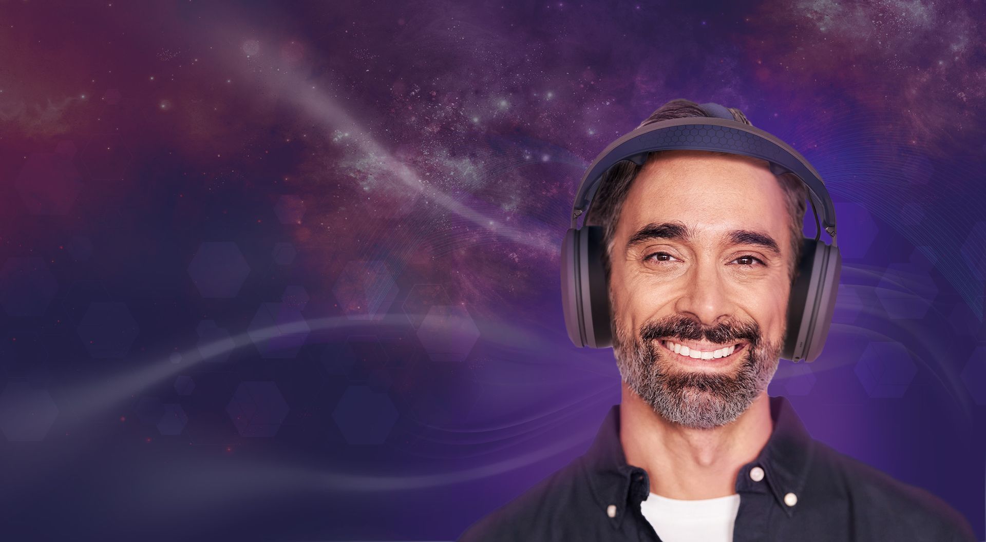 positive man with headset