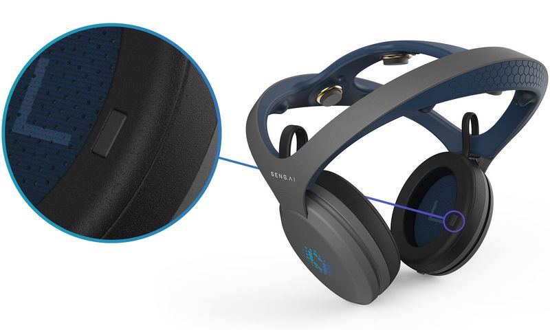 Sens.ai headset with high accuracy heart rate sensor which is essential for measuring heart rate variability (HRV)