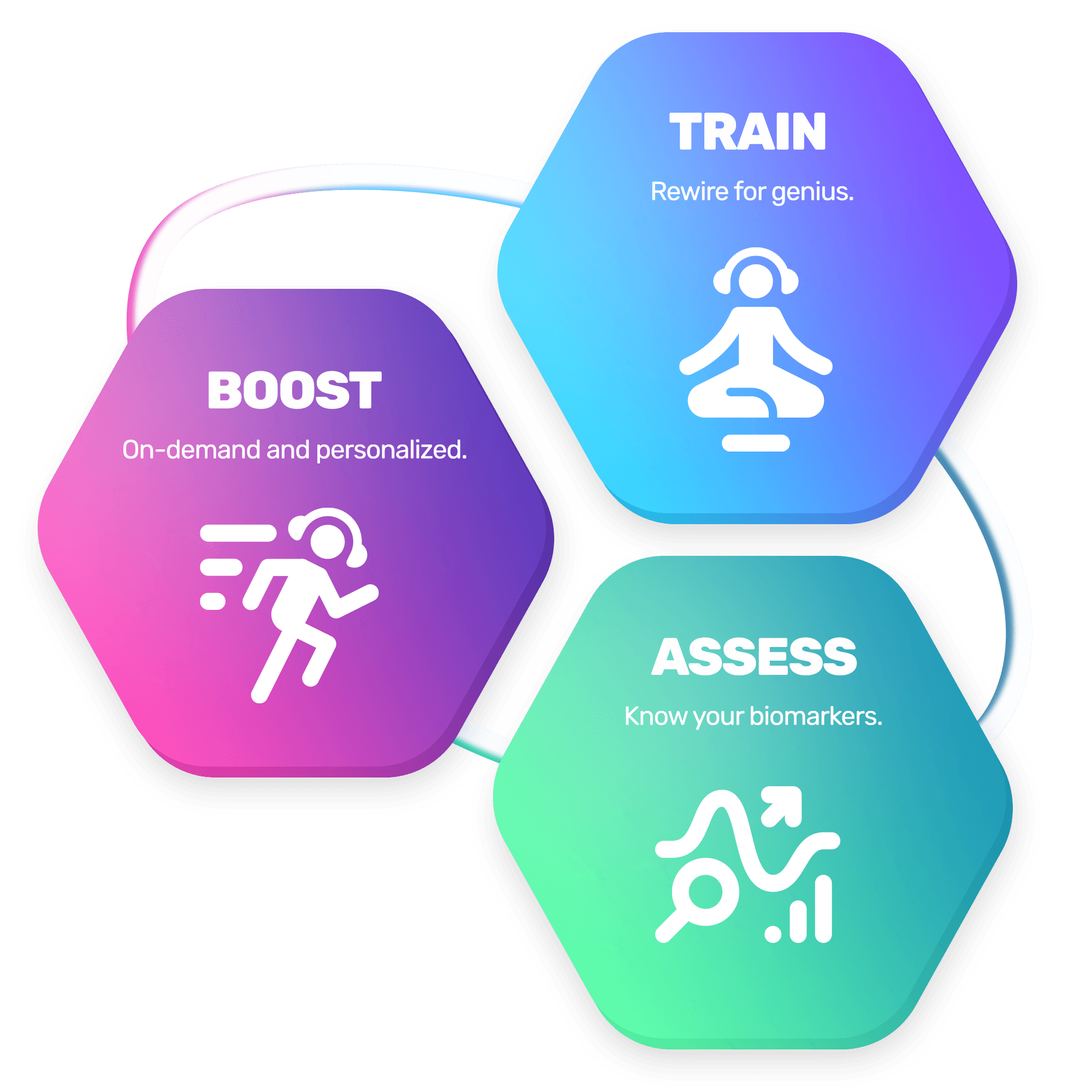 Sensai's Boost, Train and Assess graphic