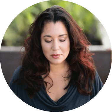 Paola Telfer founder and CEO of Sensai in a peaceful meditative state